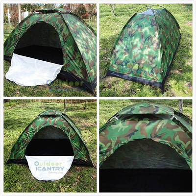 【迷彩帳篷 雙人戶外露營帳篷 3~4人大帳篷 單層帳篷】價格,廠家,圖片,野營帳篷,廣州曠野戶外用品制造-